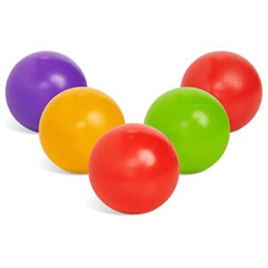 botabee set of 5 multi-colored replacement ball for ball popper toys - vibrant and durable plastic balls balls in assorted colors - compatible with various ball popping games and toys