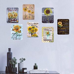 Tin Sign Vintage The beautiful sunflower every day is a new beginning Take a deep breath and smile again Suitable for home bar garage wall decoration metal sign rear garden sign 12x8inch