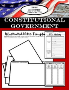 u.s. government: constitutional government - mini lesson & illustrated notes projects