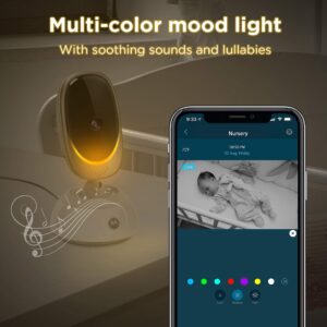 Motorola Connect85-2 Video Baby Monitor – 5’ Parent Unit and WiFi HD Viewing – Two Cameras with Mood Light, Remote Pan Scan, Digital Tilt/Zoom, 2-Way Talk, Night Vision, Temp Sensor