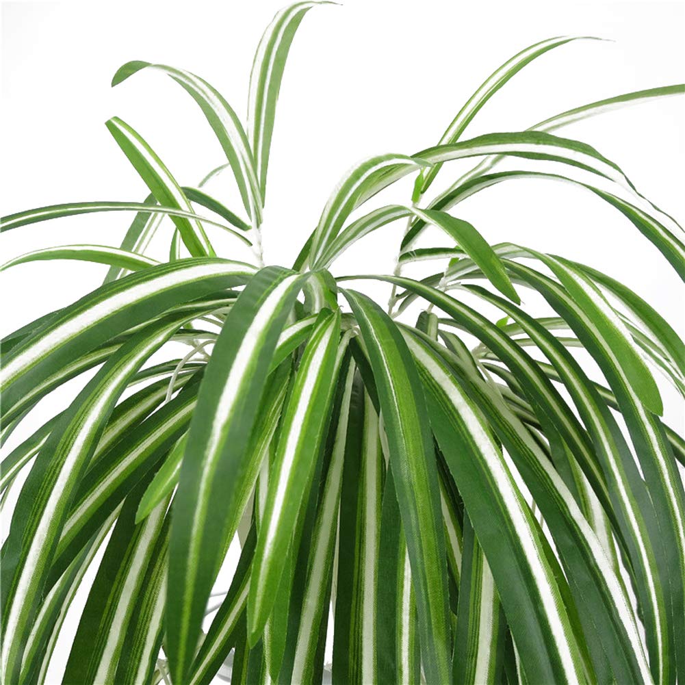 Artificial Chlorophytum Silk Flowers, Flowers Spider Plant Fake Greenery Faux Plant Hanging Basket Ivy Green Leaves Wall Hanging Plants for Home Garden Office Wedding Decoration (Green , One Size )