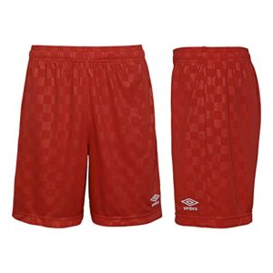 Umbro Kids' Checkered Short, Red, Medium