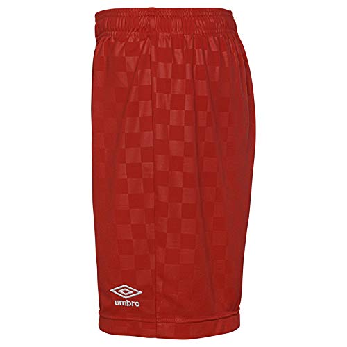 Umbro Kids' Checkered Short, Red, Medium