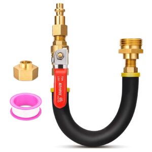 kohree rv winterizer kit, sprinkler winterizing blowout kit with shut off valve, air compressor quick-connect plug water blow out fitting adapter for motorhome boat camper and travel trailer