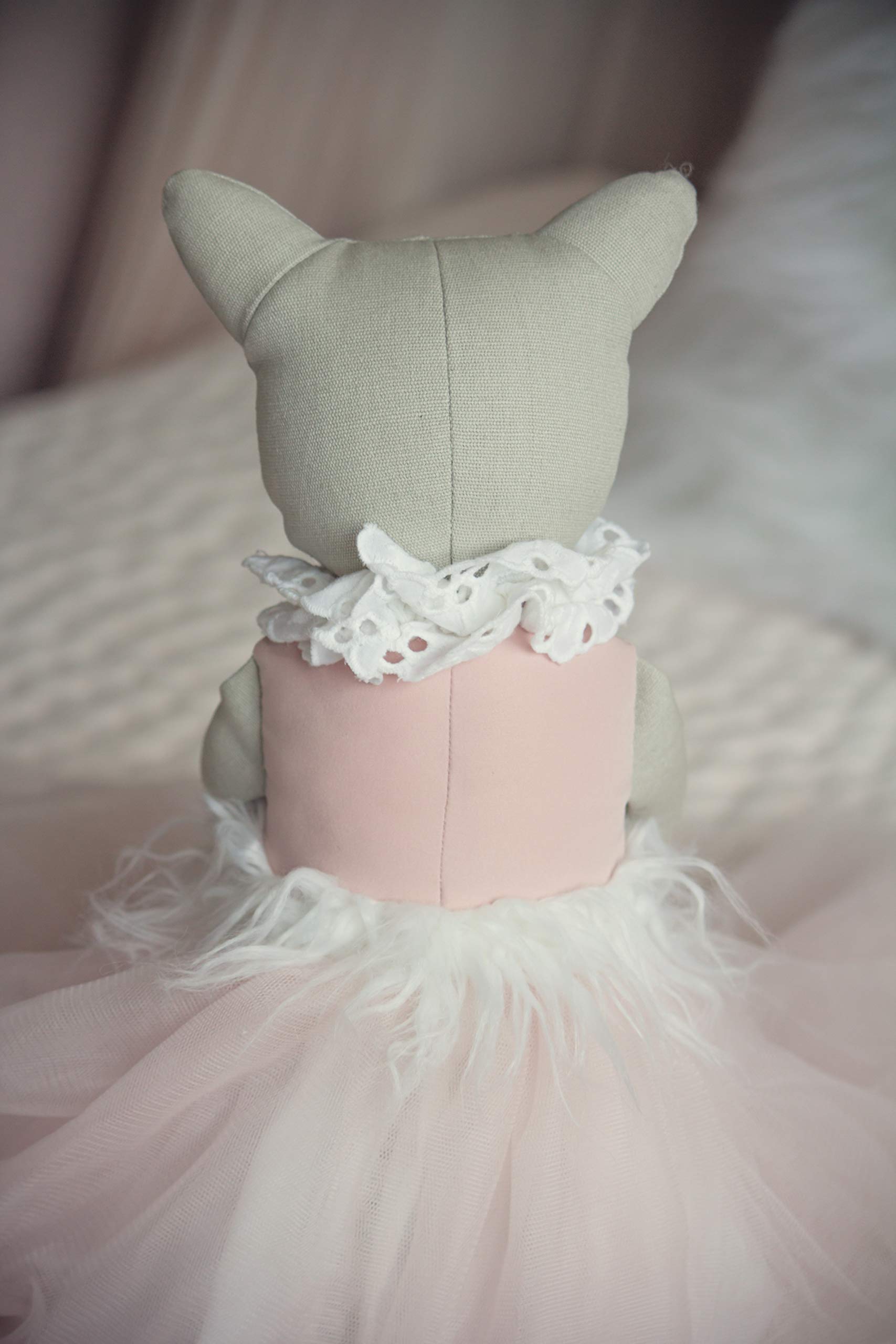 Inspired by Jewel Poppy The Cat - Handmade 24.8-Inch Plush Doll with Ballerina Tutu Outfit - Pretty Stuffed Toy Surprise Gift for a Little Princess Age 3+ - Soft Plushie for Hugs, Cuddle and Comfort