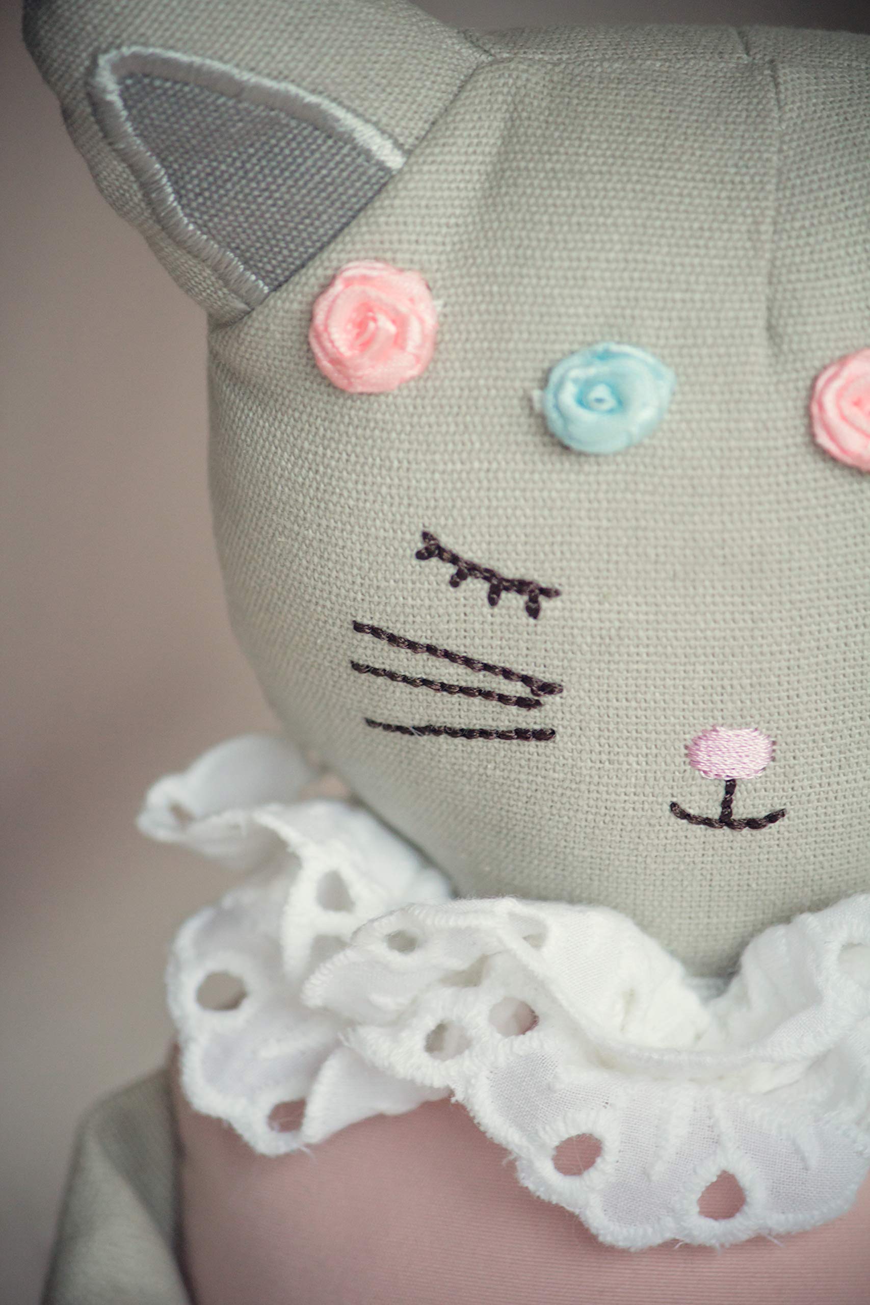 Inspired by Jewel Poppy The Cat - Handmade 24.8-Inch Plush Doll with Ballerina Tutu Outfit - Pretty Stuffed Toy Surprise Gift for a Little Princess Age 3+ - Soft Plushie for Hugs, Cuddle and Comfort