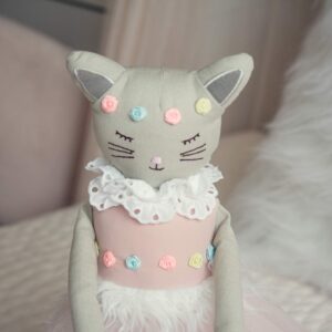 Inspired by Jewel Poppy The Cat - Handmade 24.8-Inch Plush Doll with Ballerina Tutu Outfit - Pretty Stuffed Toy Surprise Gift for a Little Princess Age 3+ - Soft Plushie for Hugs, Cuddle and Comfort