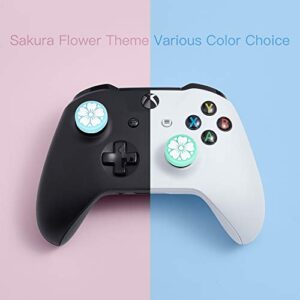 LeyuSmart Sakura Joystick Caps for Controller, Thumb Grip Compatible with Xbox PS4 PS5 Nintendo Switch Pro, Replacement Thumbstick Cover