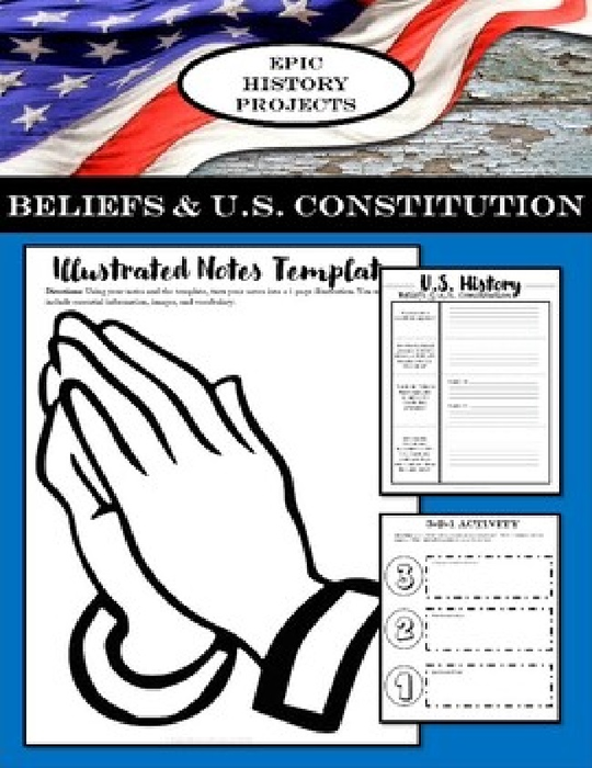 U.S. Government: Beliefs & U.S. Constitution - Mini Lesson & Illustrated Notes Projects