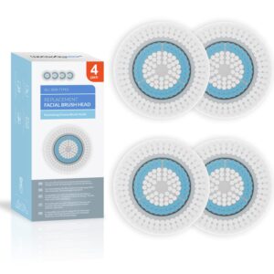 brushmo brush head replacements compatible with clarisonic mia 1, mia 2, mia fit, alpha fit, smart profile uplift and alpha fit, revitalizing cleanse facial 4 pack (revitalizing cleanse)