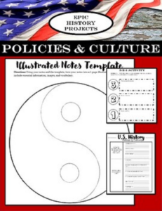 u.s. government: policies and culture - mini lesson & illustrated note project