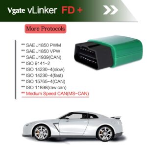 Vgate vLinker FD+ OBD2 Bluetooth Scan Tool, Diagnostic Code Reader for iOS, Android, and Windows - Made for FORScan