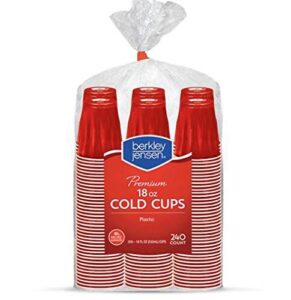 berkley jensen 18-oz. plastic cups, 240 ct. - red