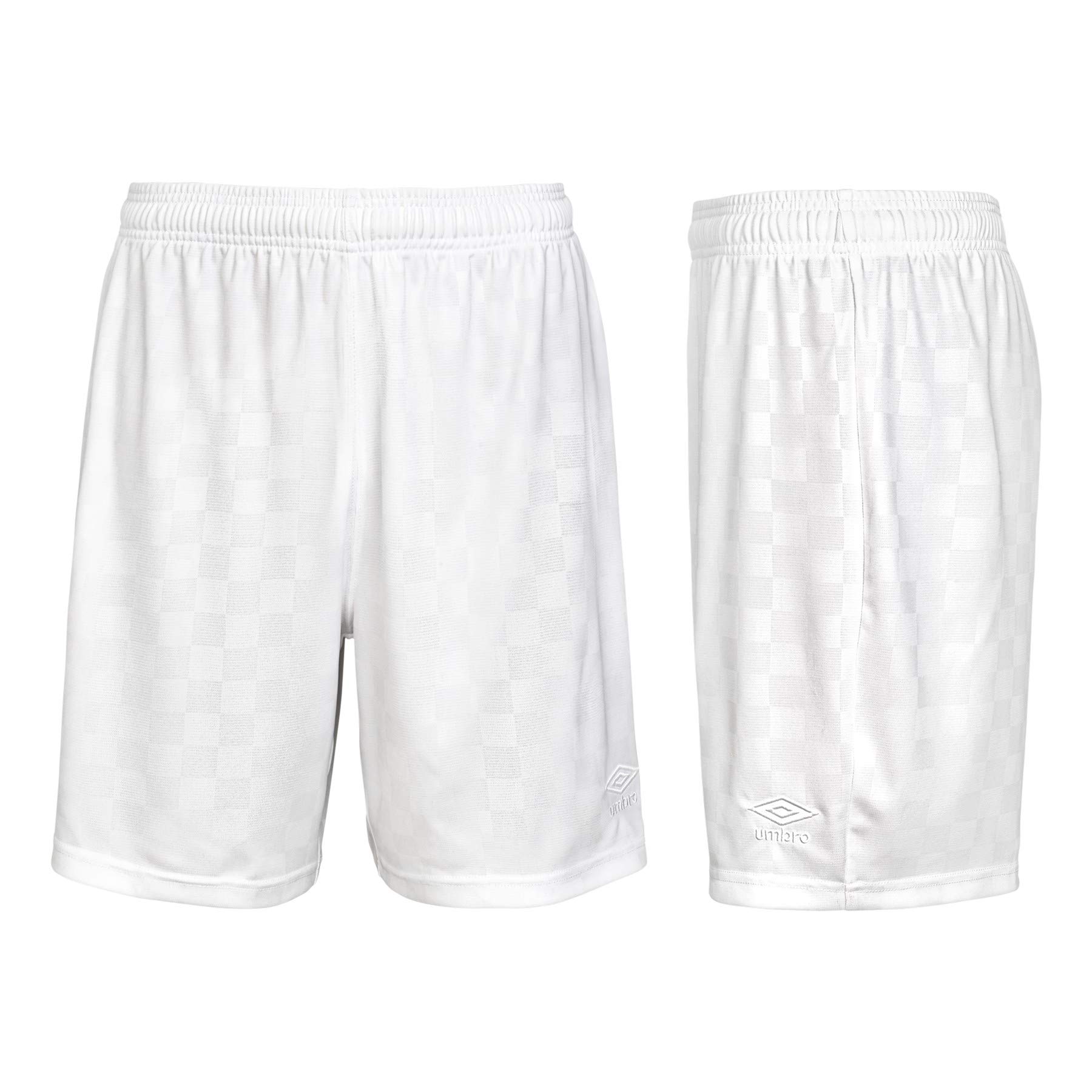 Umbro Men's Checkered Short, White, Large