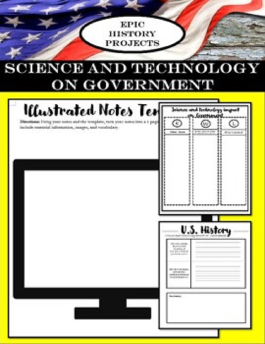 U.S. Government: Impact of Tech on Gov - Mini Lesson & Illustrated Note Project