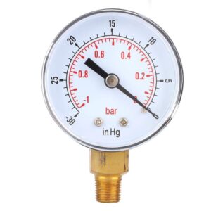 fafeicy vacuum gauge, -1-0bar -30-0inhg 50mm 1/8 bspt bottom connection for air water oil