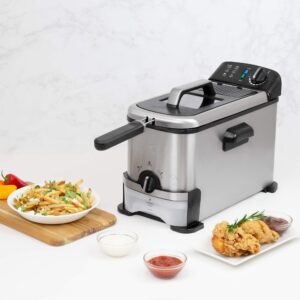 Kalorik 3.2 Quart Deep Fryer with Oil Filtration, Stainless Steel (FT 43721 BK)