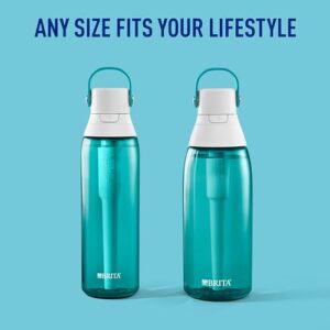 Brita Hard-Sided Plastic Premium Filtering Water Bottle, BPA-Free, Reusable, Replaces 300 Plastic Water Bottles, Filter Lasts 2 Months or 40 Gallons, Includes 1 Filter, Sea Glass - 36 oz.