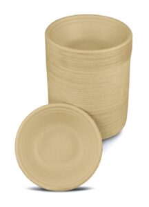 tellus products, eco-friendly (125-count) 12 oz disposable bowls - compostable, durable tableware - grown & made in the usa - no pfas added (natural color)