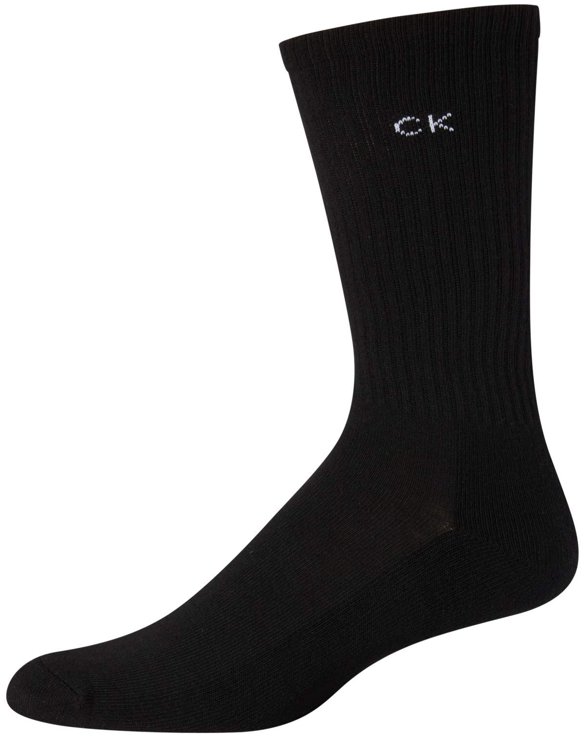 Calvin Klein Men's 6 Pair Athletic Crew Socks, Size 7-12, Black