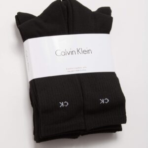 Calvin Klein Men's 6 Pair Athletic Crew Socks, Size 7-12, Black