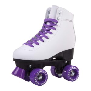 skate gear extra support quad roller skates for kids and adults (purple, women's 7 / youth 6 / men's 6)