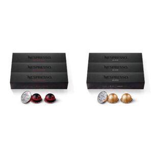 nespresso capsules vertuoline half caffeinato and melozio coffee pods (30 count)