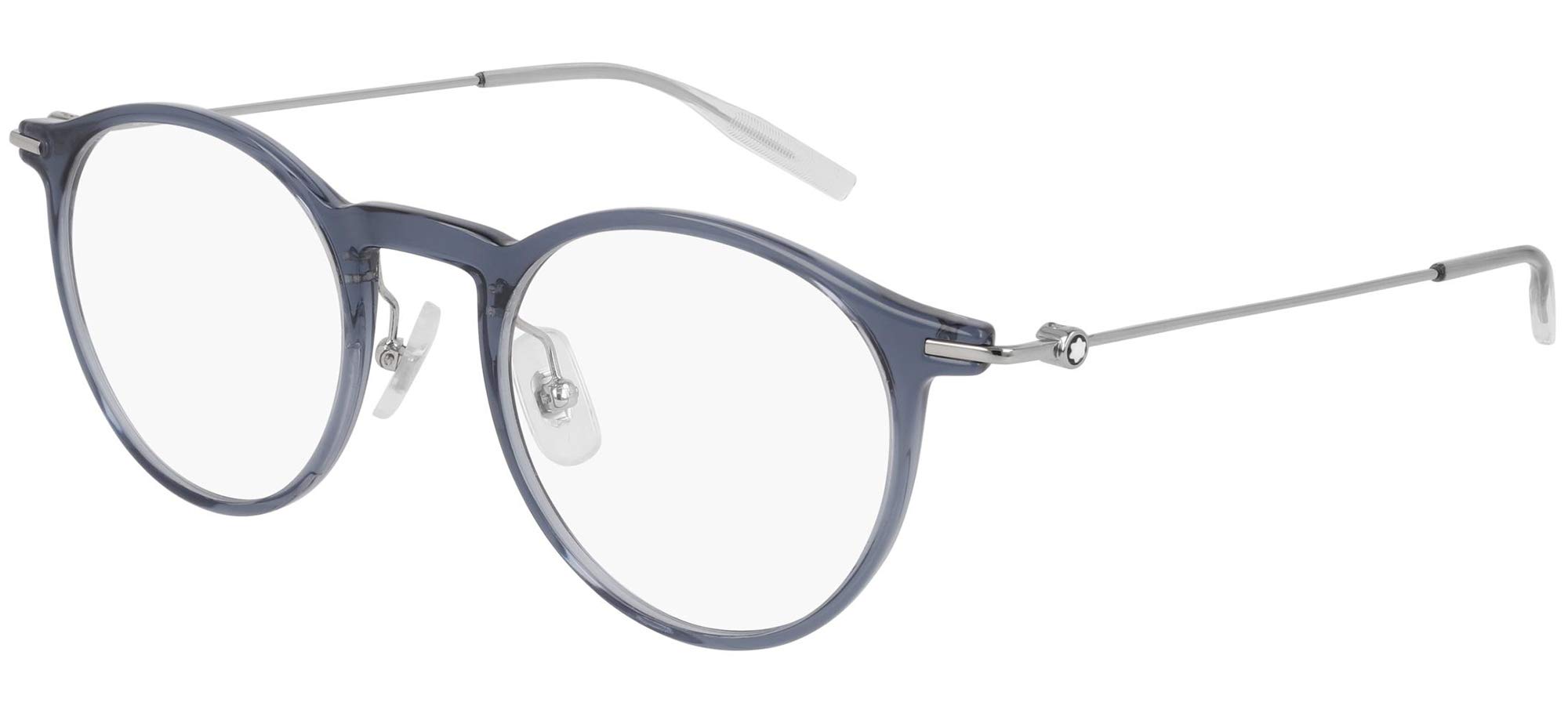 Mont Blanc Established MB0099O 004 Eyeglasses Men's Silver/Blue Optical Frame