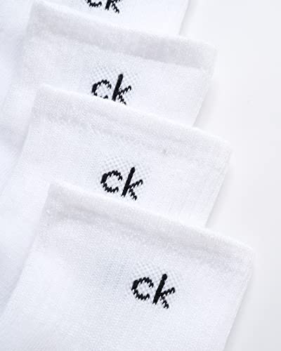 Calvin Klein Men's Socks - Cushioned Above Ankle Athletic Mini-Crew Socks (6 Pack), Size 7-12, White