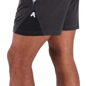 Anthem Athletics Isoflex 5 Inch Men's Workout Shorts - Zipper Pocket Short for Running, Athletic & Gym Training - Volcanic Black G2 - Medium