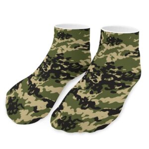 mens boys ankle low cut no show socks army green camouflage funny saying colorful crazy cool casual sports short tab socks gift black
