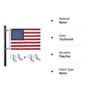 Universal Boat Flag Marine 12"x18" with 4 Boat Flag Pole Kits USA Flag with 50 Embroidered Stars American Boat Flag