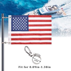 Universal Boat Flag Marine 12"x18" with 4 Boat Flag Pole Kits USA Flag with 50 Embroidered Stars American Boat Flag