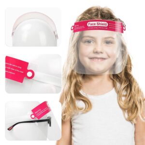 10 pack kids anti-fog face s.hields safety s.hield with elastic band for children (red)