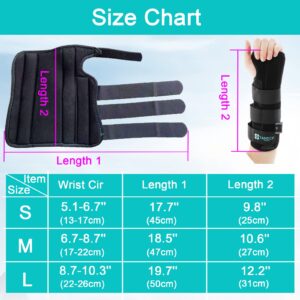 TANDCF Unisex Forearm and Wrist Support Splint Brace Double Fixation Wrist Brace for Carpal Tunnel,Adjustable Night Time Forearm Immobilizer Brace Splints,10.6 inch (27cm) length(LH/M)