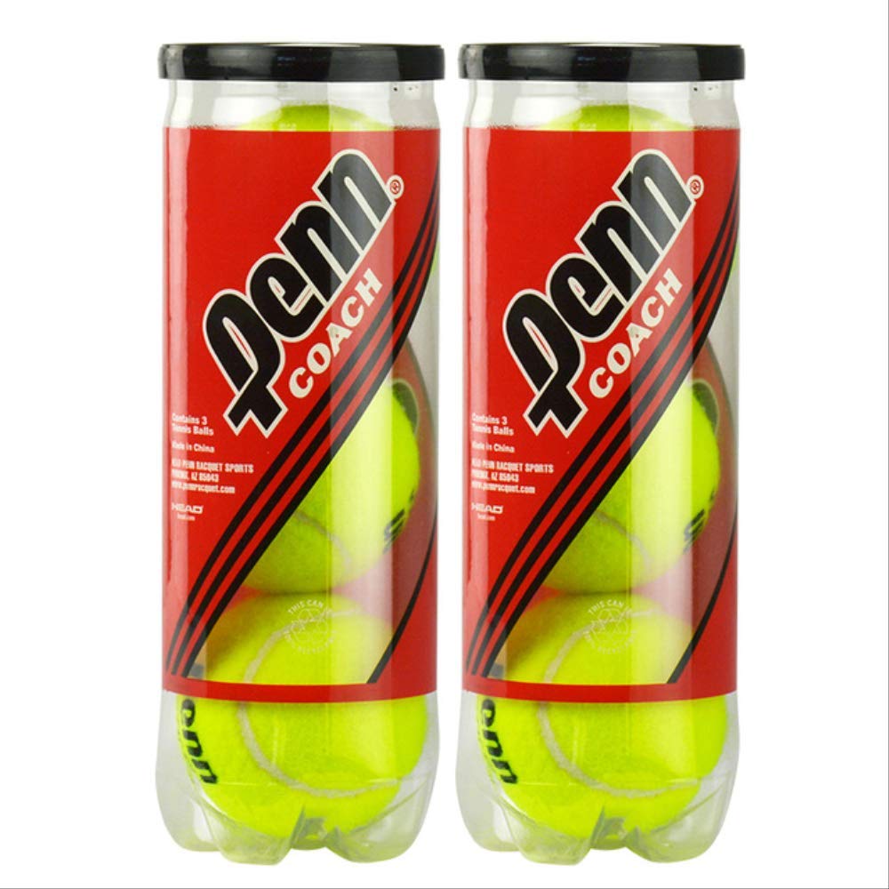 3pcs/ Tube Original Tennis Balls Training Balls Penn Coach Durable Tennis Ball Professional Head Tennis Balls Tennisball Total 6pcs Balls