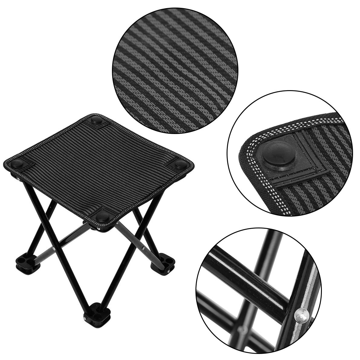 Folding Camp Stool, Portable Camping Stool Mini Camping Foot Stool Outdoor Adult Hiking Fishing Beach Portable Chair Collapsible Stool