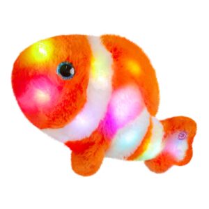 glow guards 12" glowing goldfish plush light up stuffed animals soft plush pillow birthday gifts for toddler kids girls boys friends