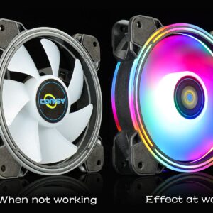 Conisy Rainbow Series 120mm Case Fan for Computer Case, Super Silent Efficient RGB LED PC Cooling Fan - 3 Pcs (Multicolor)