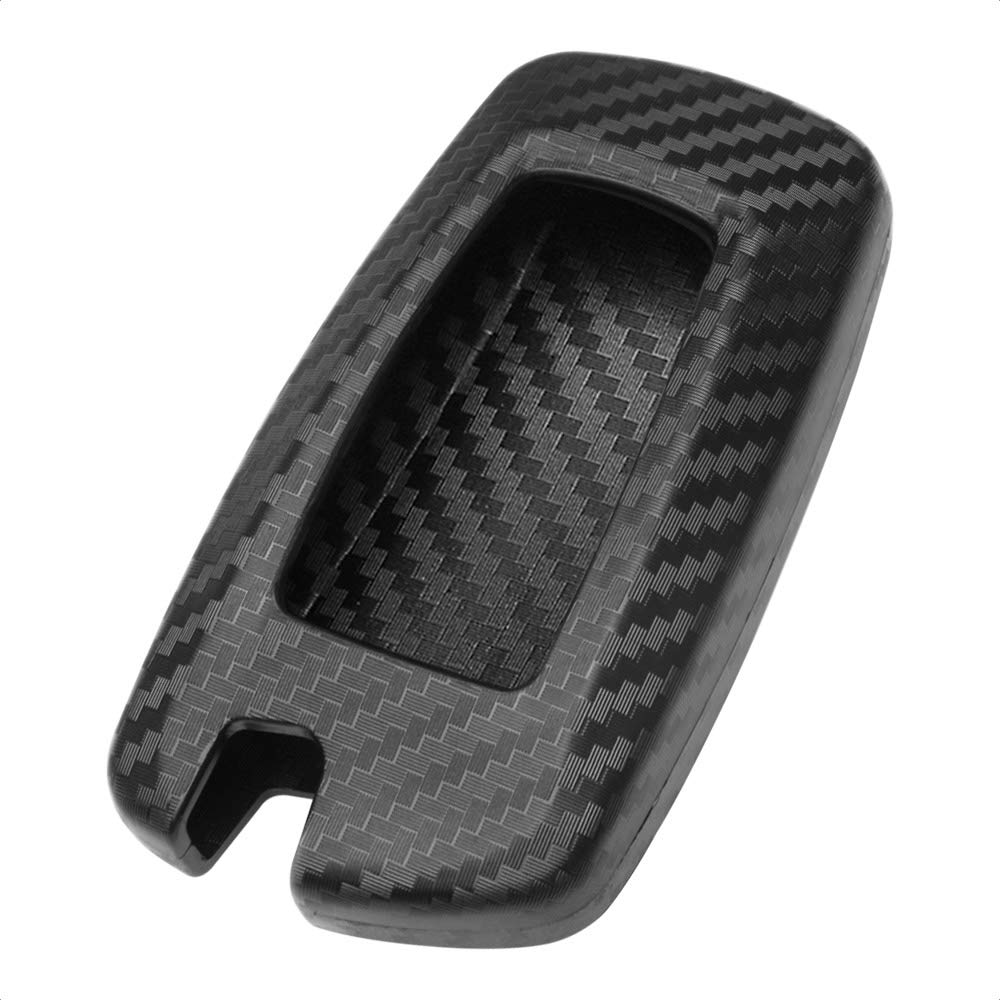 TANGSEN Smart Key Fob Personalized Case Protective Cover Compatible with BMW 1 3 4 5 6 7 Series GT3 GT5 M5 M6 X3 X4 3 4 Button Keyless Entry Remote 3D Twill Weave Carbon Fiber ABS Plastic Emboss