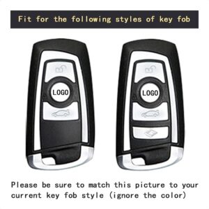 TANGSEN Smart Key Fob Personalized Case Protective Cover Compatible with BMW 1 3 4 5 6 7 Series GT3 GT5 M5 M6 X3 X4 3 4 Button Keyless Entry Remote 3D Twill Weave Carbon Fiber ABS Plastic Emboss