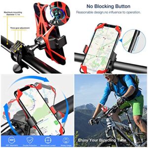 KITHELP 3 Pack Bike Water Bottle Holder, Silicone Phone Holder Secure, Aluminum Bike Bell, 360° Cu