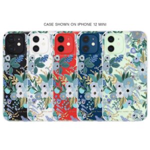 Rifle Paper Co - Case for iPhone 12 Mini (5G) - 10 ft Drop Protection - Gold Foil Elements - 5.4 Inch - Garden Party Blue