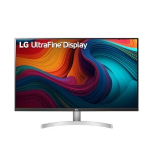 lg 32un500-w monitor 32" ultrafine (3840 x 2160) display, amd freesync, dci-p3 90% color gamut, hdr10, built-in speakers, 3-side virtually borderless design - silver/white