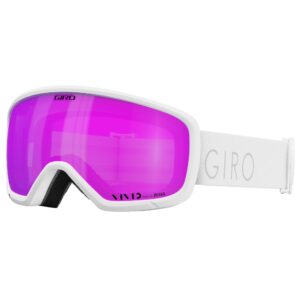 giro millie ski goggles - snowboard goggles for women & youth - white core light strap with vivid pink lens