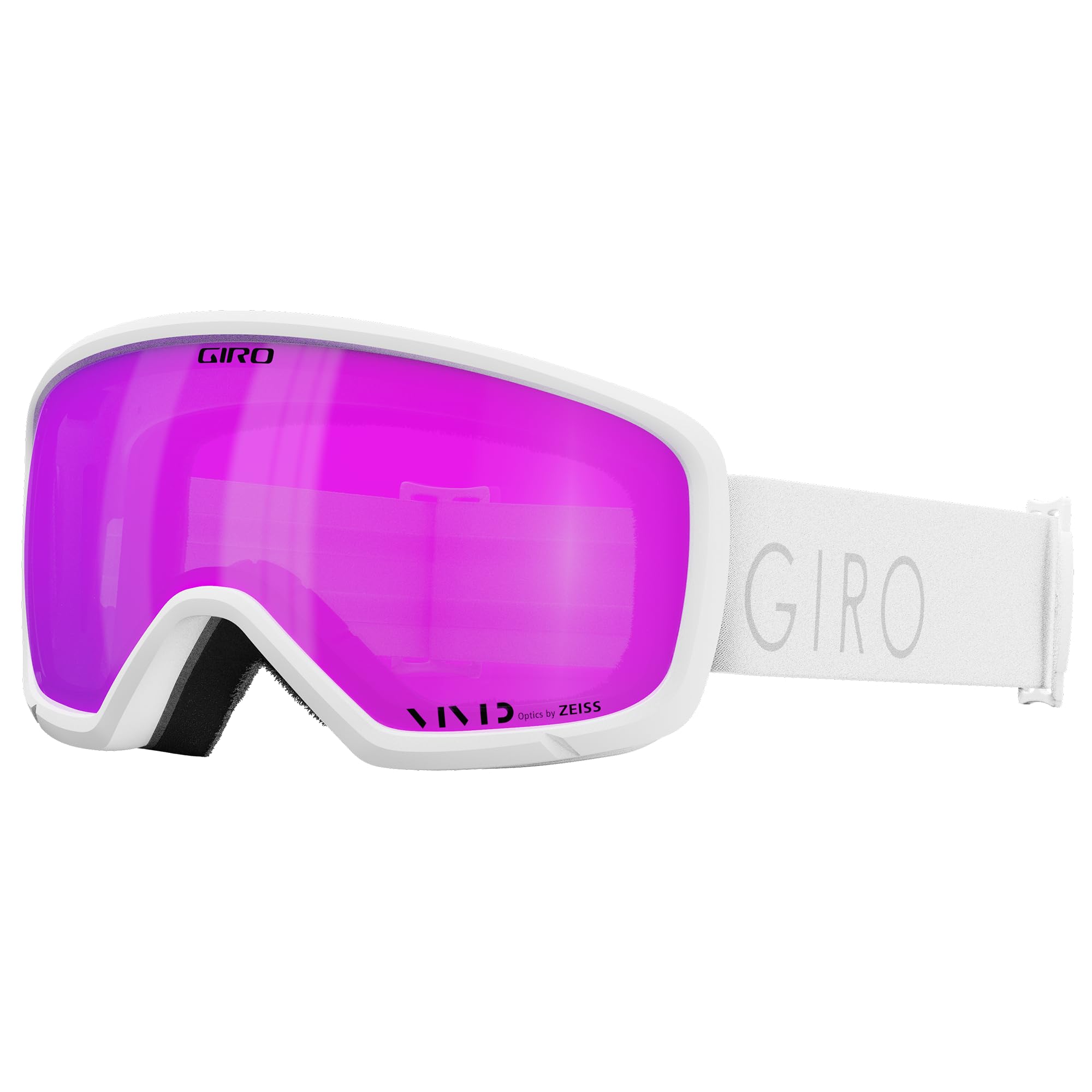 Giro Millie Ski Goggles - Snowboard Goggles for Women & Youth - White Core Light Strap with VIVID Pink Lens