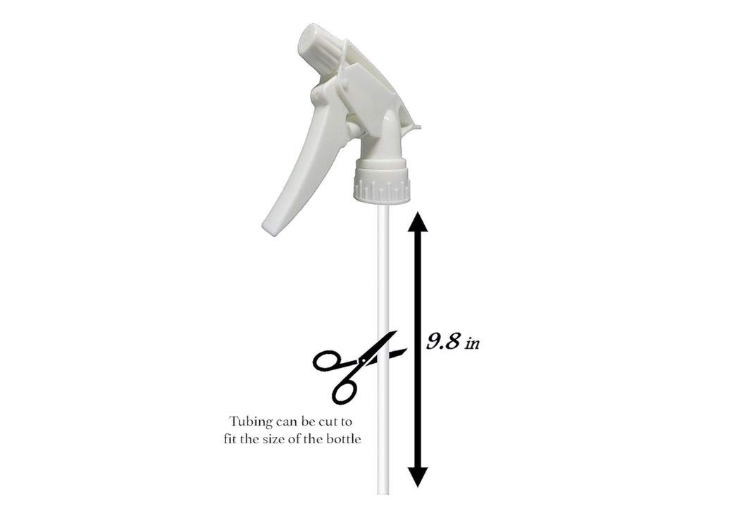 KJS 10 Pieces Trigger Pump Multi-Purpose Mist Stream Sprayer Nozzles Standard Fit 28/400 Black or White (White)