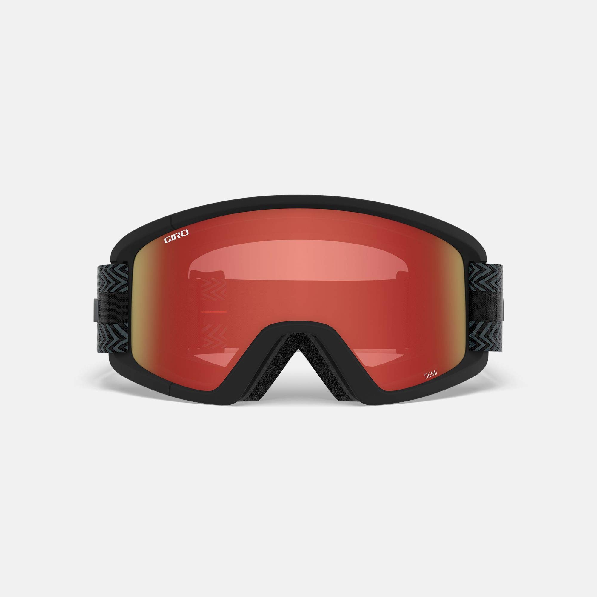 Giro Semi Ski Goggles - Snowboard Goggles for Men, Women & Youth - Black Techline Strap with Amber Scarlet/Yellow Lenses