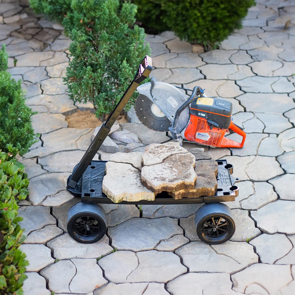 Mighty Max Cart | Collapsible Outdoor Utility Wagon - Heavy-Duty Moving Dolly 250 lb Capacity - Black 2.5 cu.ft Poly Tub