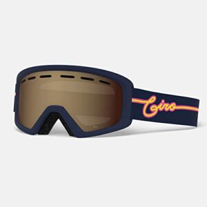 giro rev youth snow goggles - midnight neon lights strap with amber rose lens (2021)